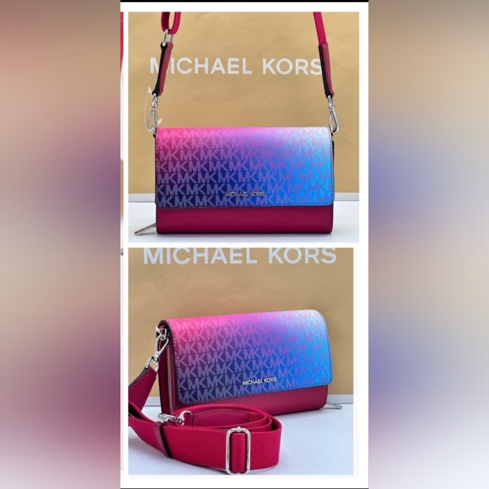 Michael Kors Jet Set Large Ombré Signature Logo Crossbody Bag - Picture 2 of 2